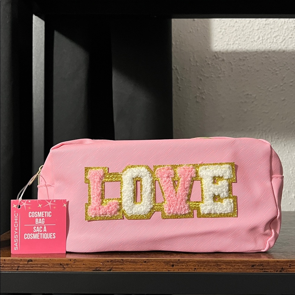LOVE Pink Cosmetic Bag NWT